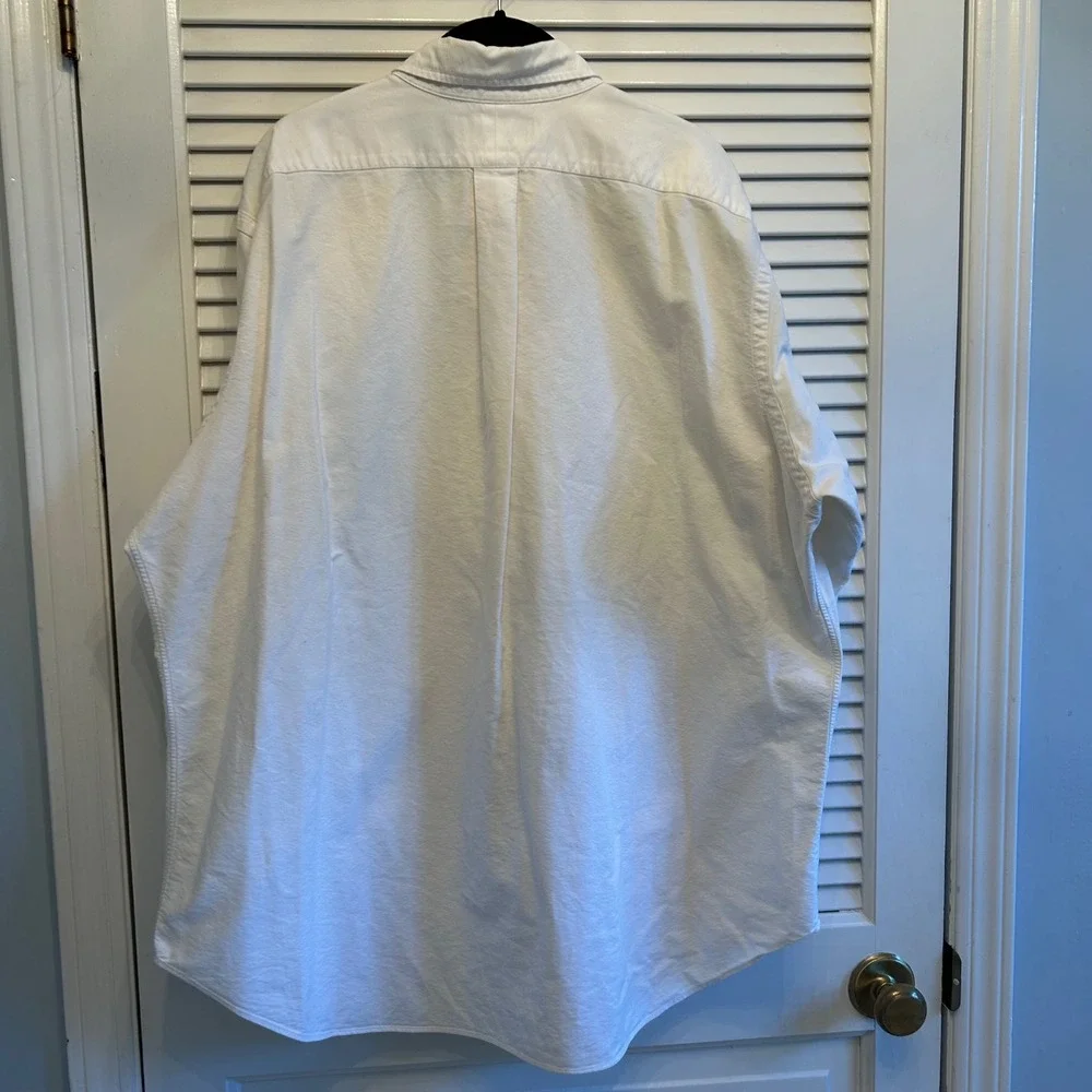 Ralph Lauren Mens Cream Button Down Long Sleeve Shirt Classic‎ Fit 17 1/2